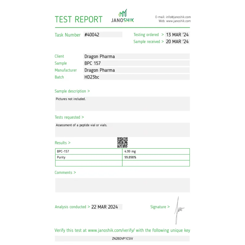 BPC 157 - vial by Dragon Pharma, Europe
