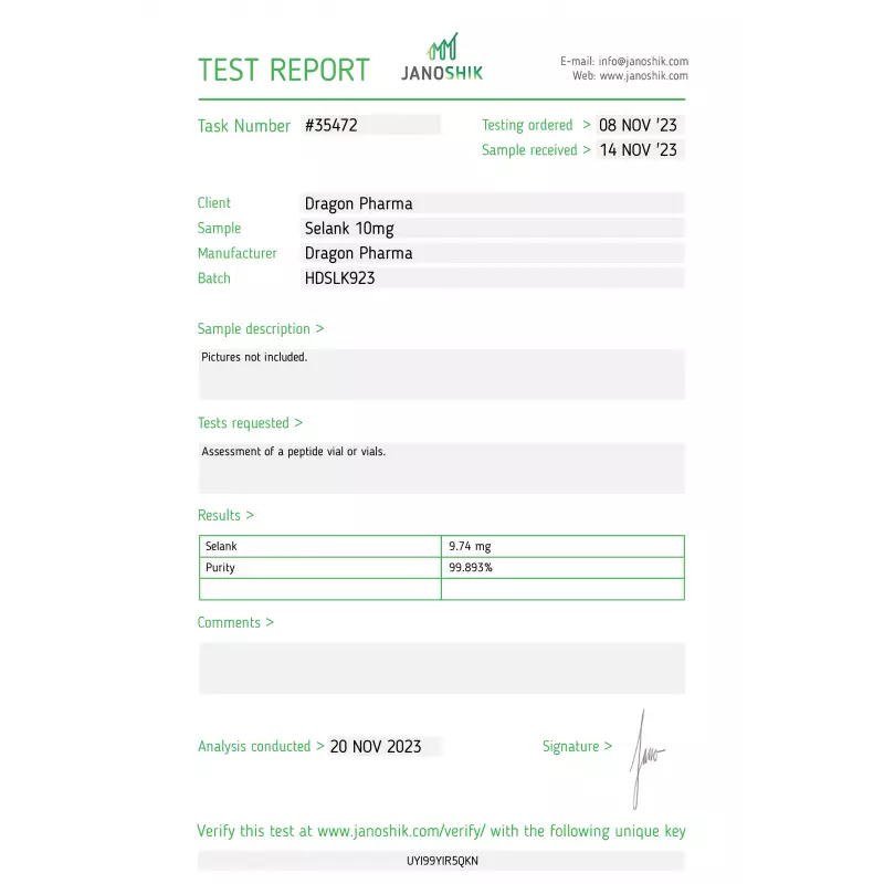SELANK - vial by Dragon Pharma, Europe SELANK - vial by Dragon Pharma, Europe