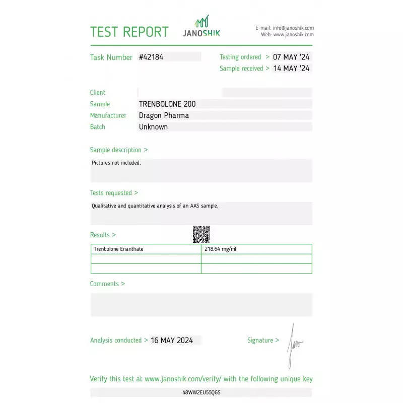 TRENBOLONE 200 - 10 ml by Dragon Pharma, Europe