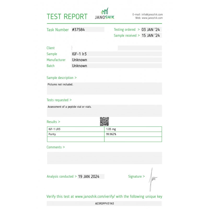 IGF-1 LR3 - vial by Dragon Pharma, Europe