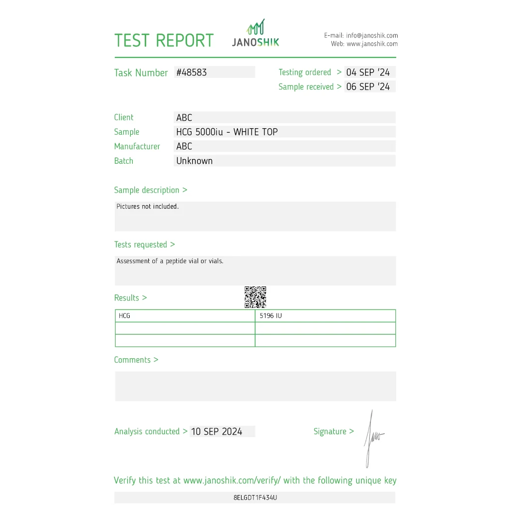 HCG 5000 IU - vial by Stealth Labs HCG 5000 IU - vial by Stealth Labs