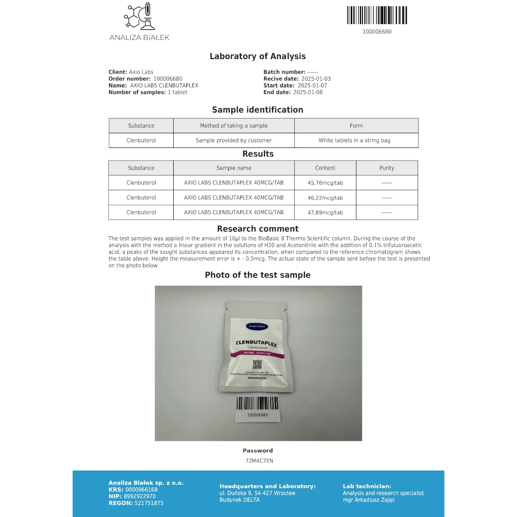 CLENBUTAPLEX - 100 tabs by Axiolabs