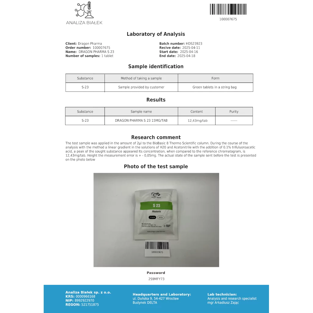 S 23 - 100 tabs by Dragon Pharma, Europe