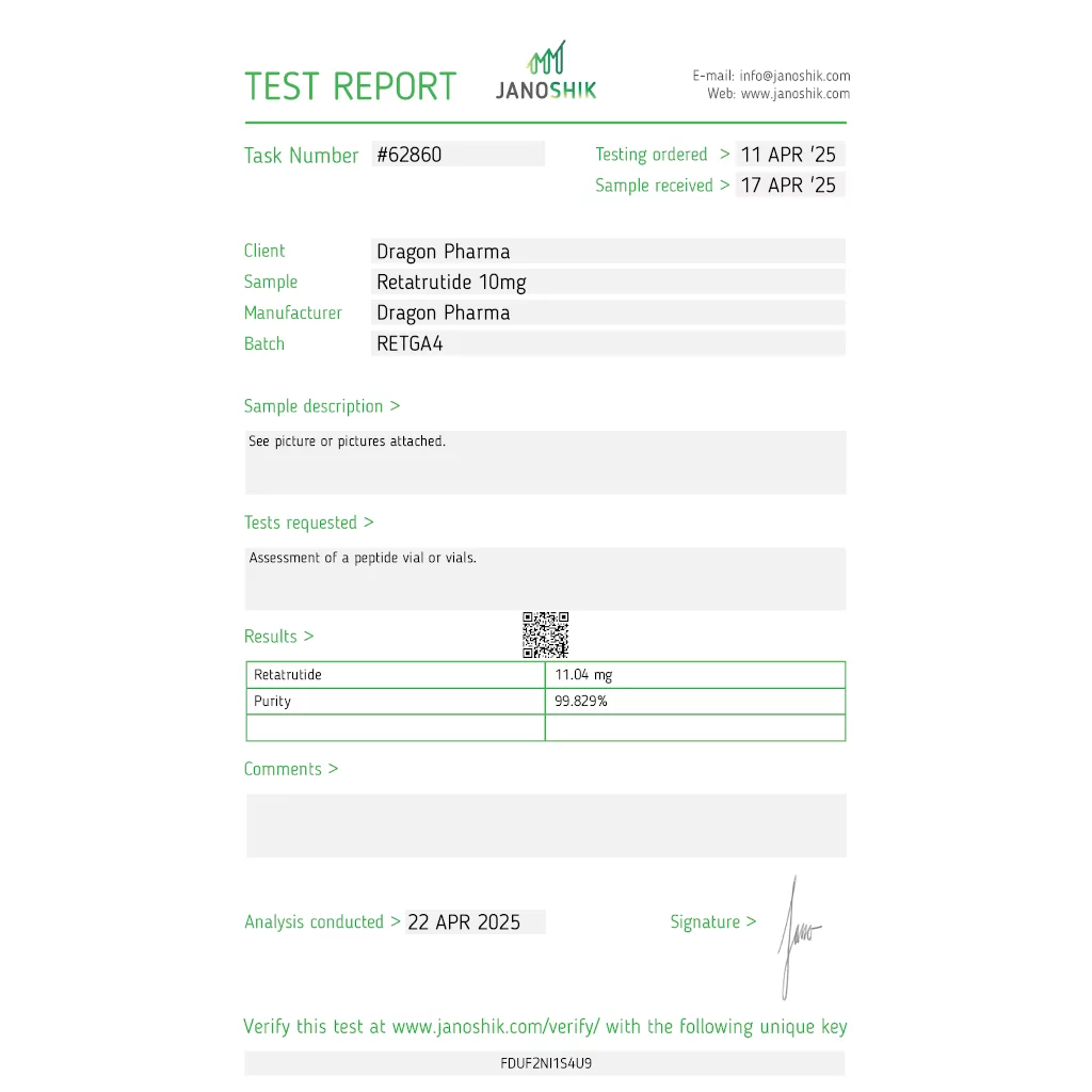 RETATRUTIDE - vial by Dragon Pharma, Europe