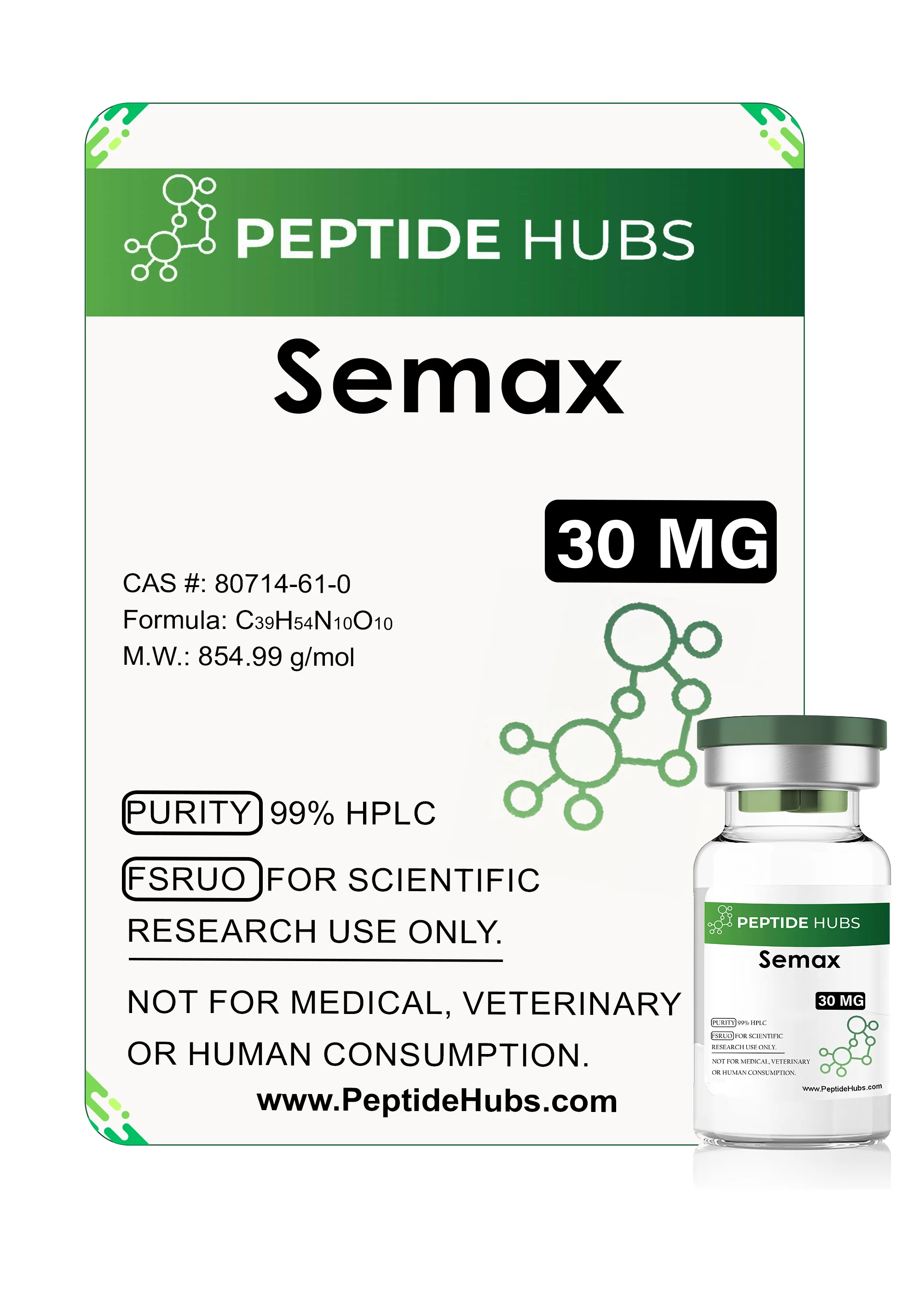 SEMAX 30 MG - vial by Peptide Hubs