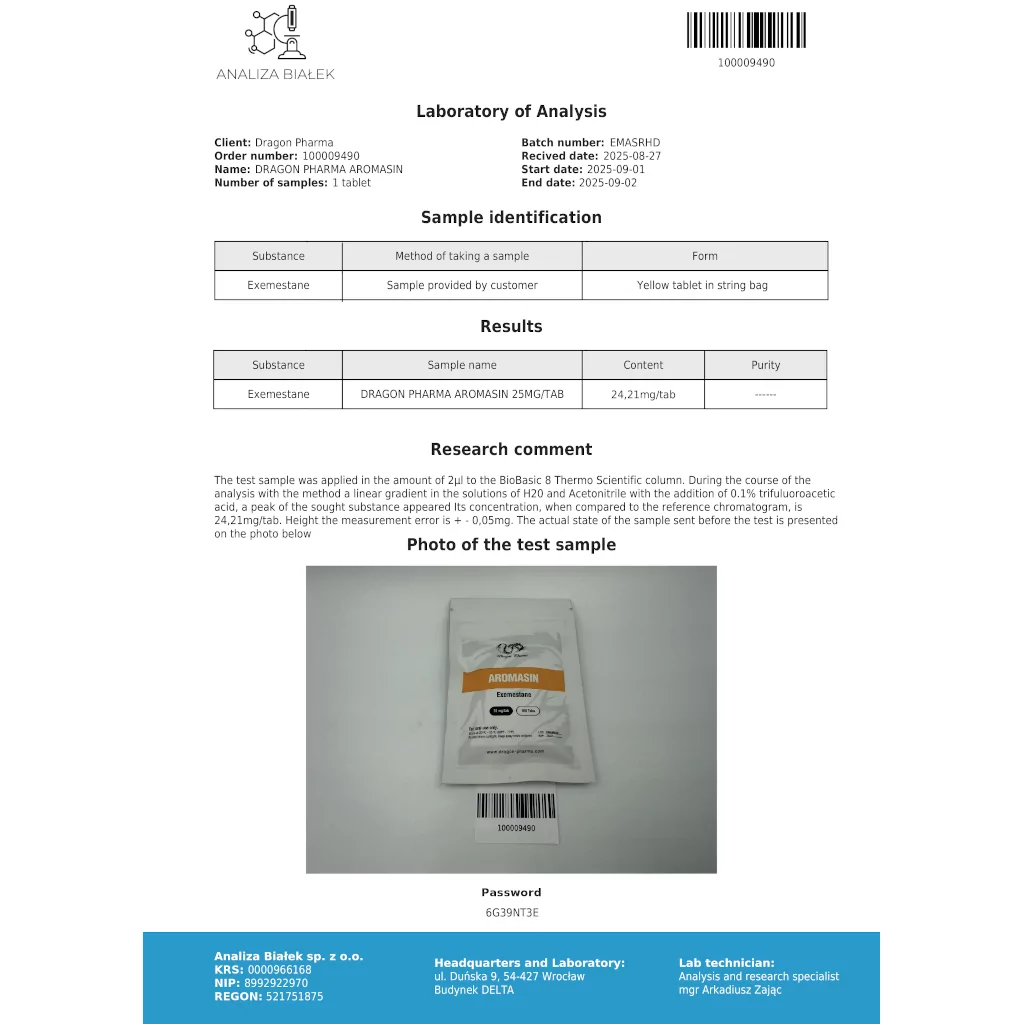 AROMASIN - 100 tabs by Dragon Pharma, Europe