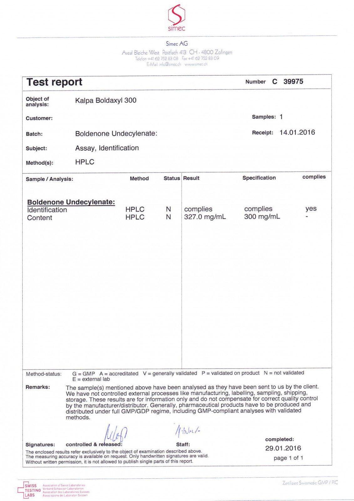 kalpa boldaxyl lab tes results