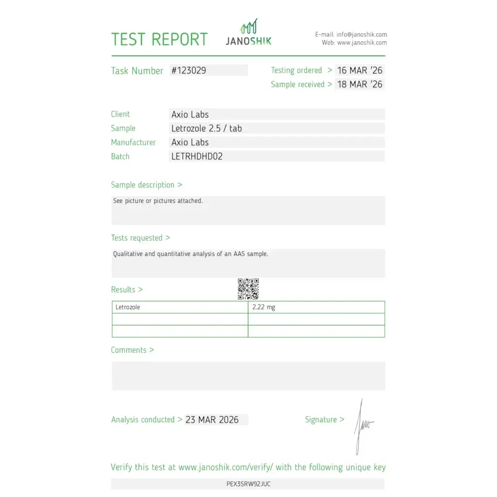 letroplex lab test result