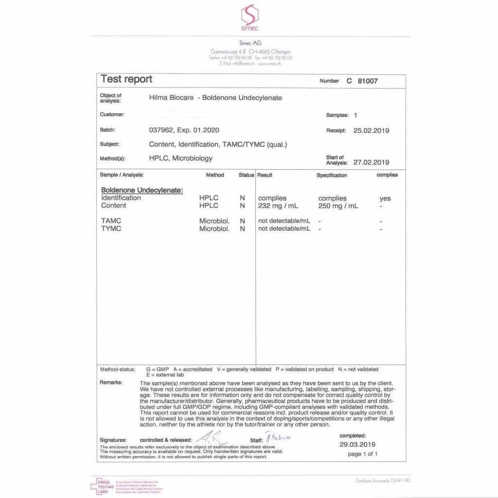 BOLDENONE UNDECYLENATE - 10 ml by Hilma Biocare BOLDENONE UNDECYLENATE - 10 ml by Hilma Biocare
