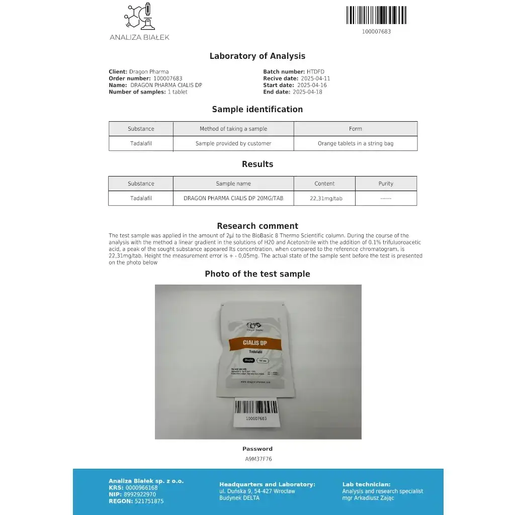CIALIS - 100 tabs by Dragon Pharma, Europe CIALIS - 100 tabs by Dragon Pharma, Europe