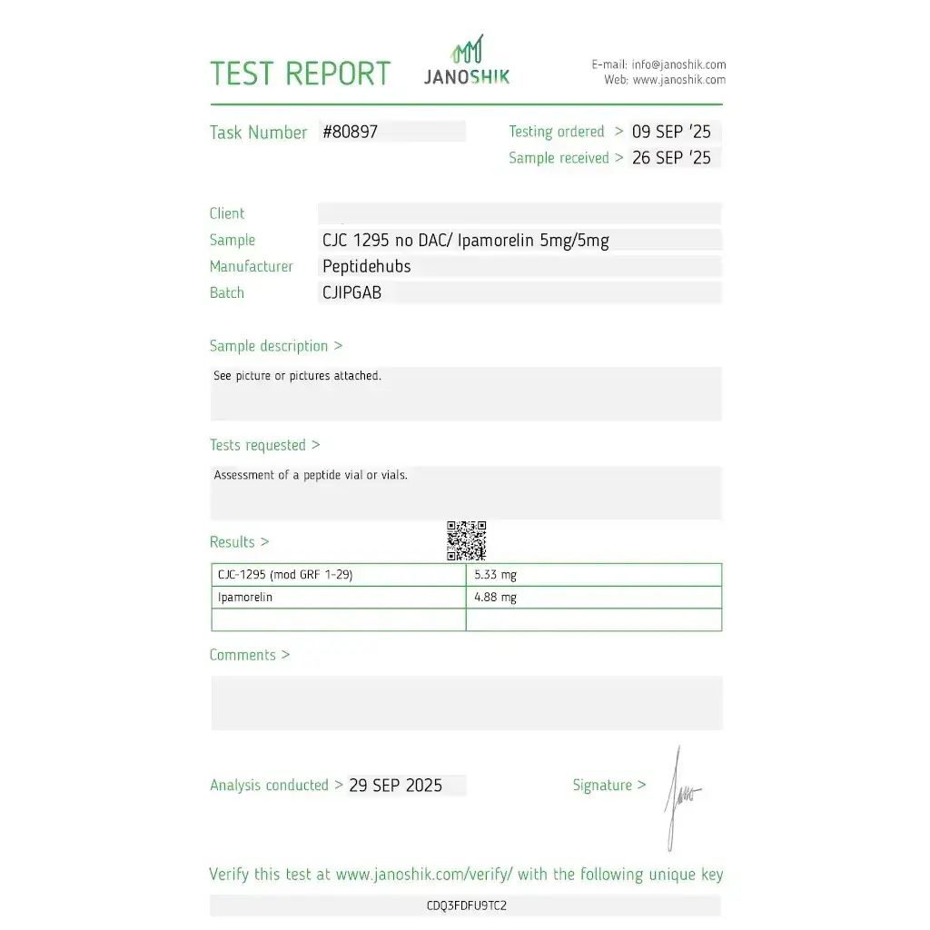 CJC 1295/IPAMORELIN 10 MG - vial by Peptide Hubs CJC 1295/IPAMORELIN 10 MG - vial by Peptide Hubs