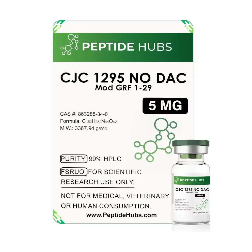 CJC 1295 NO DAC 5 MG - vial by Peptide Hubs CJC 1295 NO DAC 5 MG - vial by Peptide Hubs