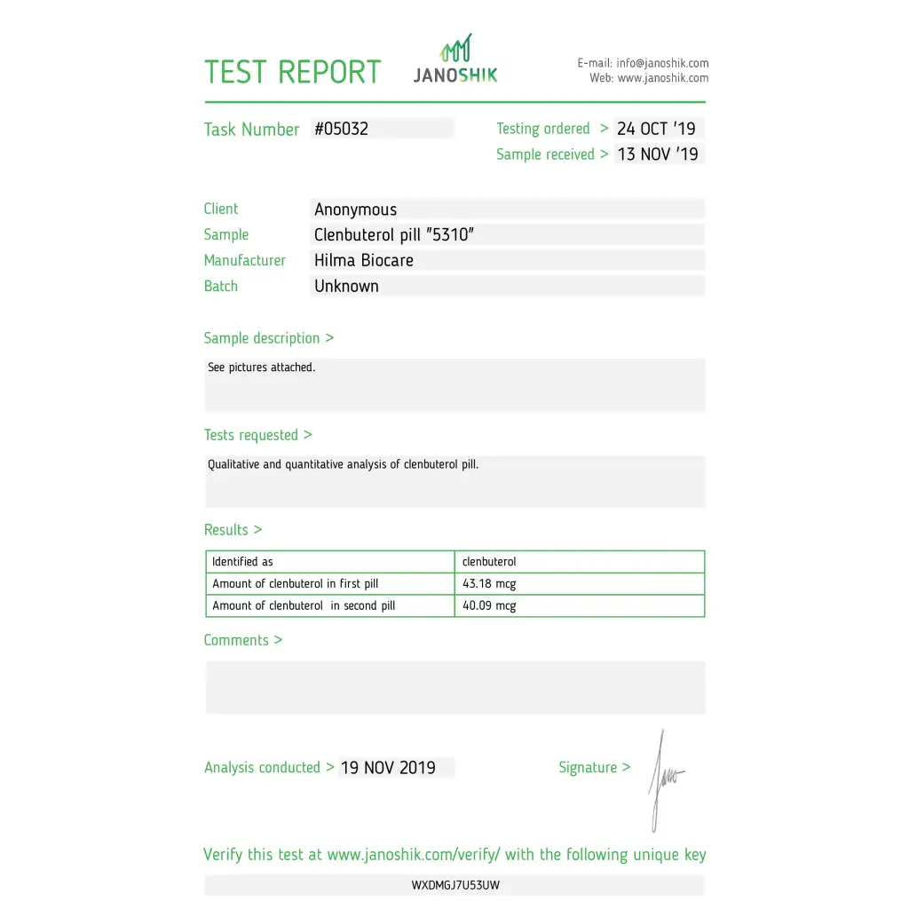 CLENBUTEROL - 50 tabs by Hilma Biocare CLENBUTEROL - 50 tabs by Hilma Biocare