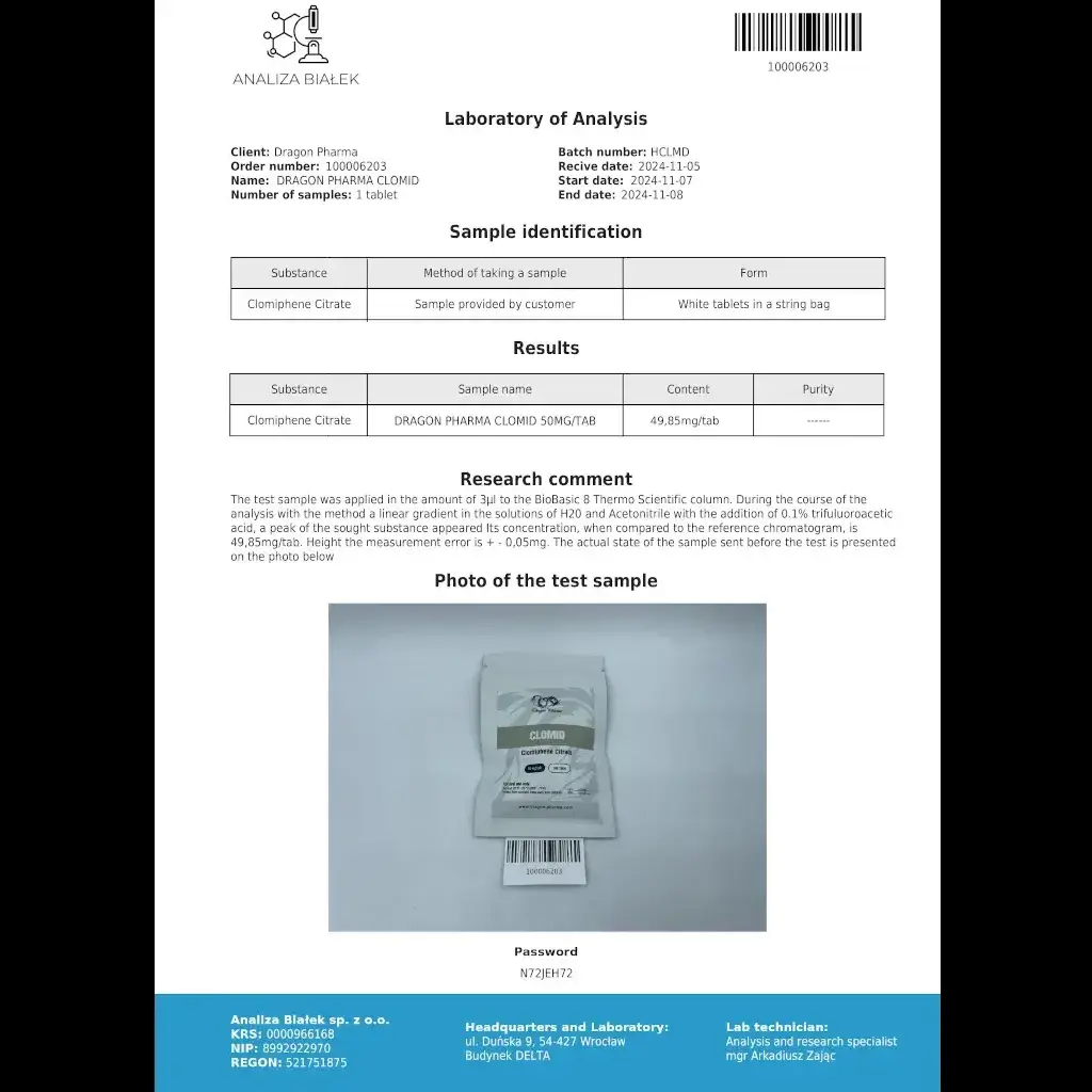 CLOMID - 100 tabs by Dragon Pharma, Europe CLOMID - 100 tabs by Dragon Pharma, Europe
