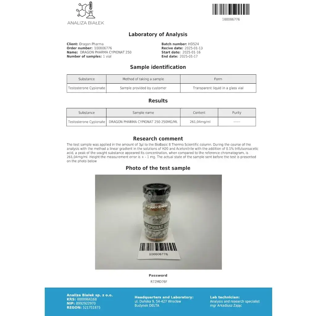 CYPIONAT 250 - 10 ml by Dragon Pharma, Europe CYPIONAT 250 - 10 ml by Dragon Pharma, Europe