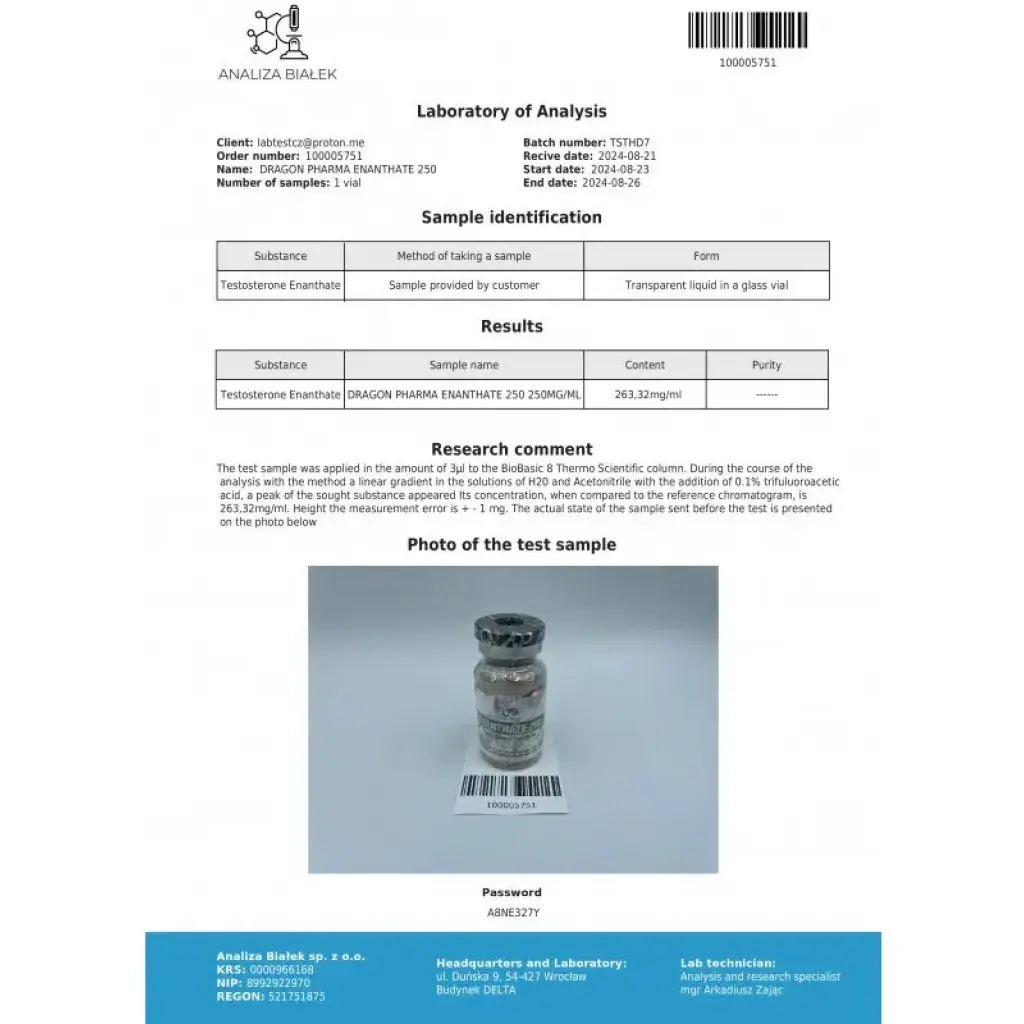 ENANTAT 250 - 10 ml by Dragon Pharma, Europe ENANTAT 250 - 10 ml by Dragon Pharma, Europe