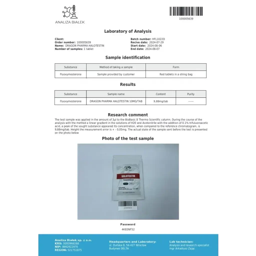 HALOTESTIN - 100 tabs by Dragon Pharma, Europe HALOTESTIN - 100 tabs by Dragon Pharma, Europe