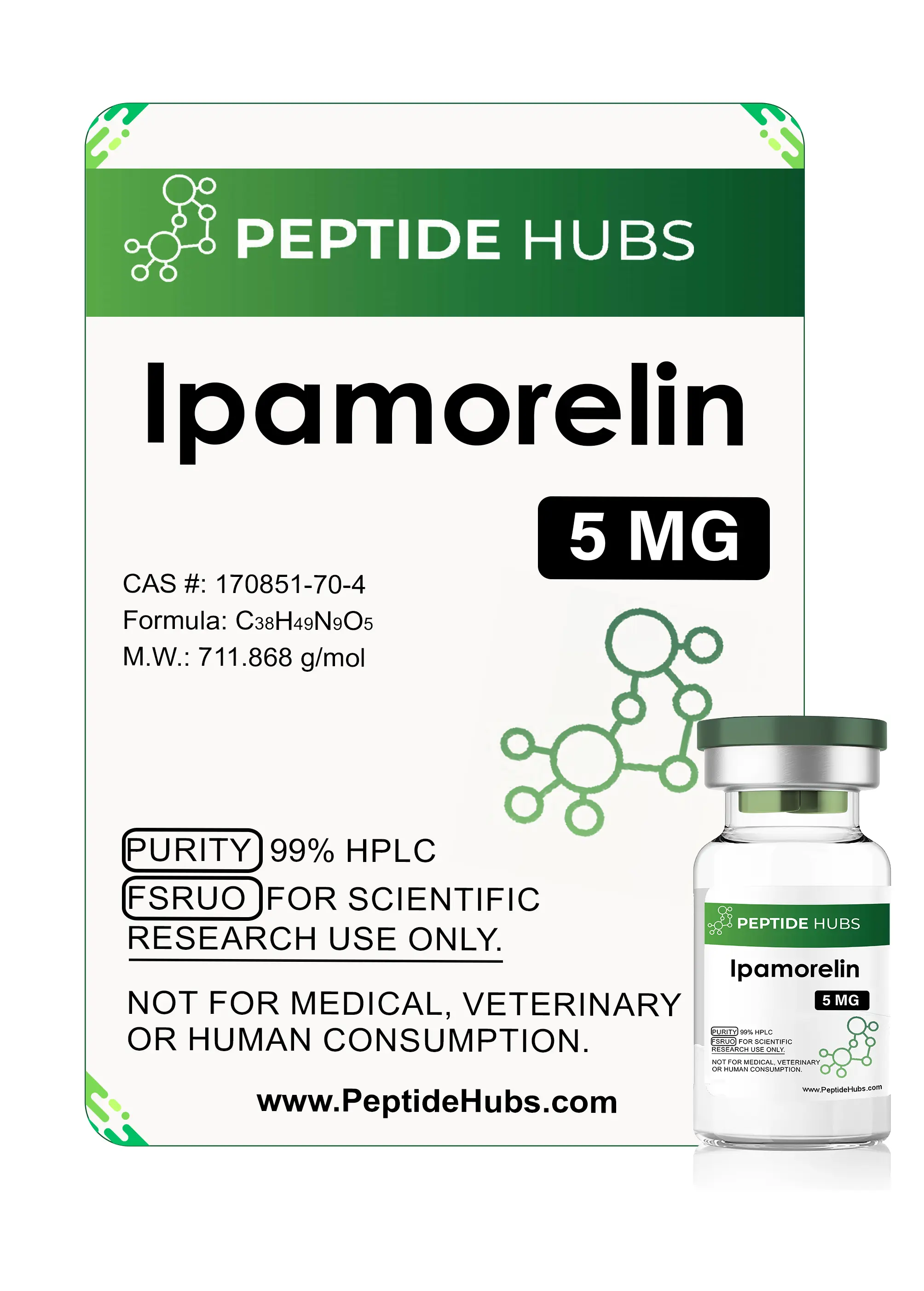 Ipamorelin 5 mg by Peptide Hubs