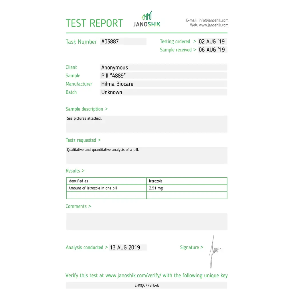 LETROZOLE 25 - 30 tabs by Hilma Biocare LETROZOLE 25 - 30 tabs by Hilma Biocare