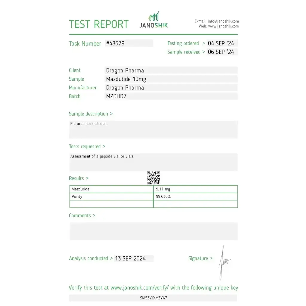 MAZDUTIDE 10 MG - vial by Dragon Pharma, Europe MAZDUTIDE 10 MG - vial by Dragon Pharma, Europe