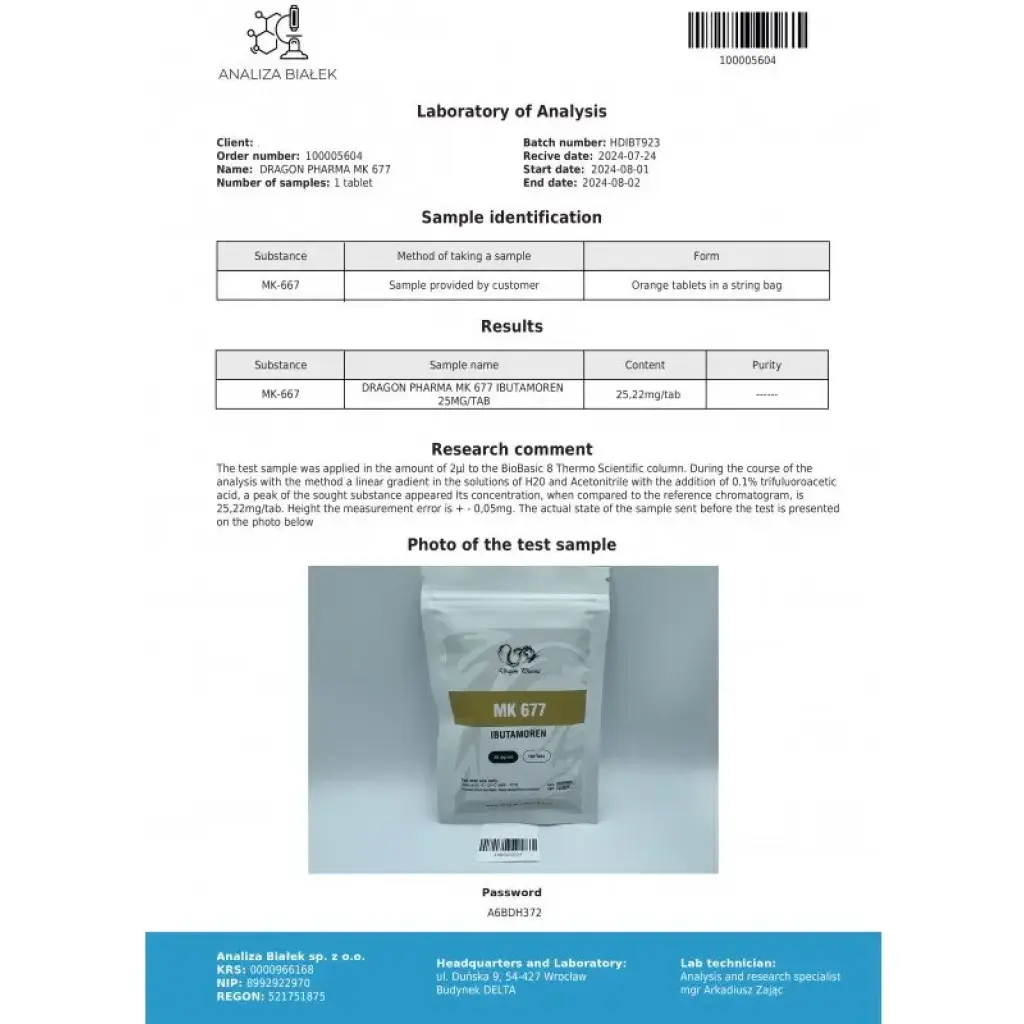 MK 677 - 100 tabs by Dragon Pharma, Europe MK 677 - 100 tabs by Dragon Pharma, Europe
