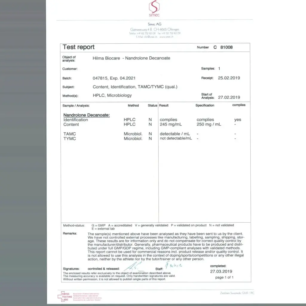 NANDROLONE DECANOATE - 10 ml by Hilma Biocare NANDROLONE DECANOATE - 10 ml by Hilma Biocare