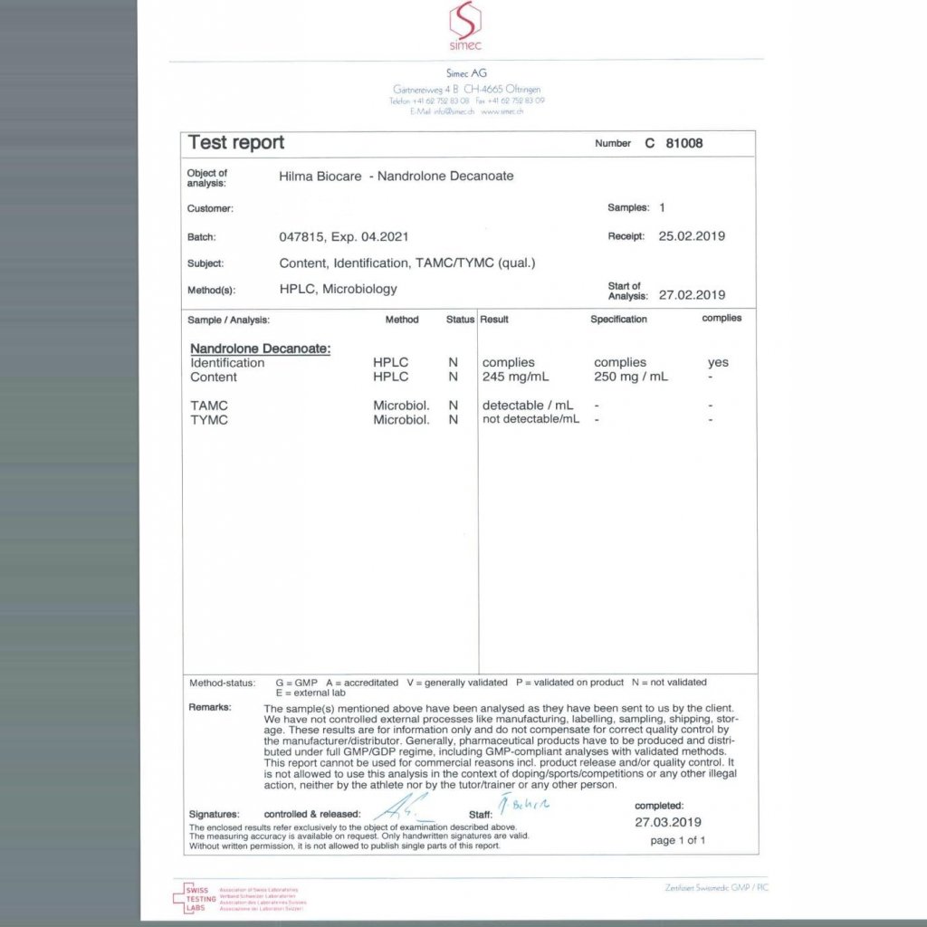 NANDROLONE DECANOATE - 10 ml by Hilma Biocare NANDROLONE DECANOATE - 10 ml by Hilma Biocare