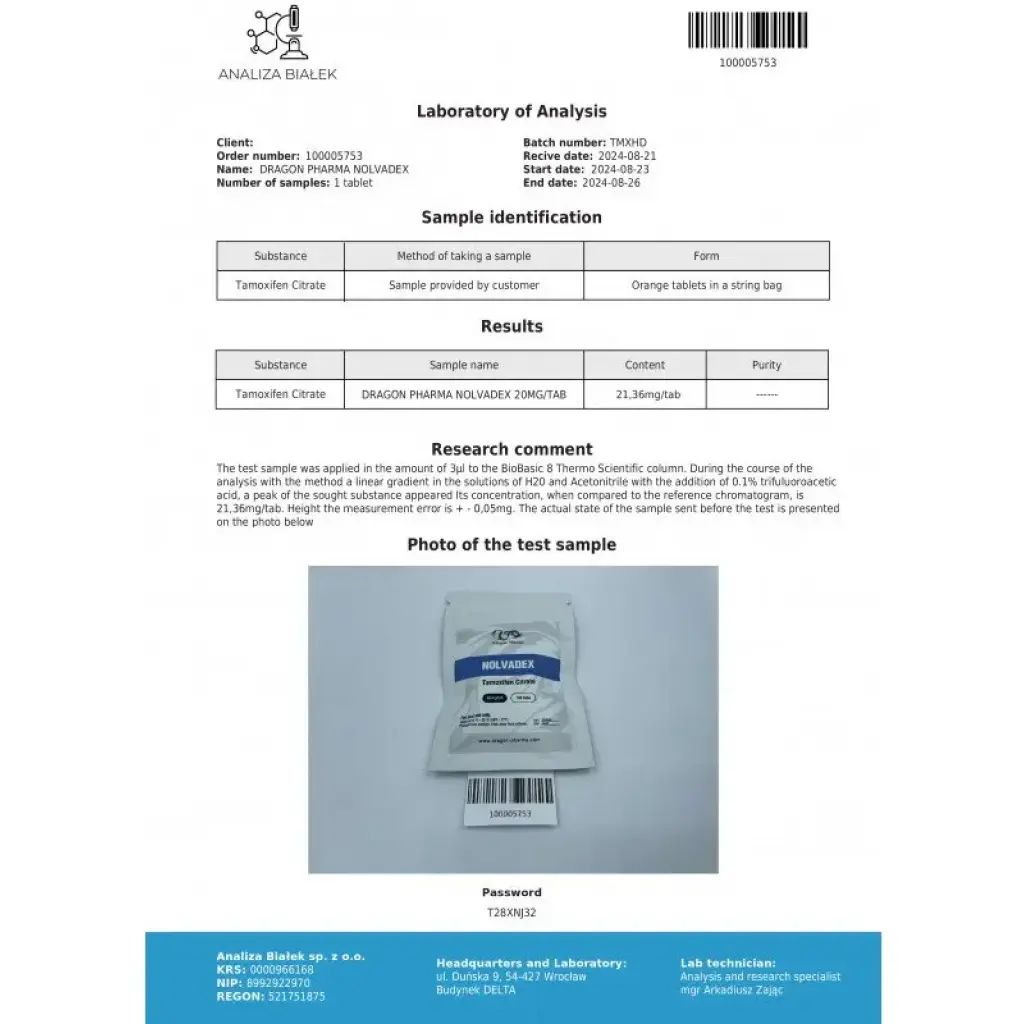 NOLVADEX - 100 tabs by Dragon Pharma, Europe NOLVADEX - 100 tabs by Dragon Pharma, Europe