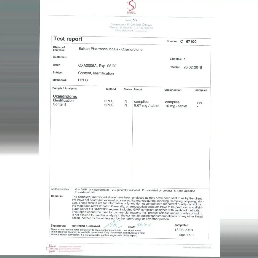 OXANDROLON - 100 tabs by Balkan Pharmaceuticals OXANDROLON - 100 tabs by Balkan Pharmaceuticals