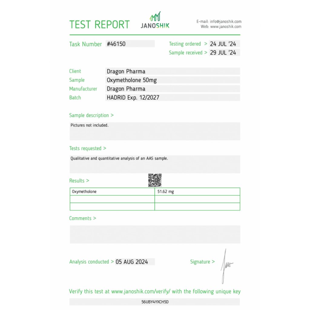 OXYMETHOLON - 100 tabs by Dragon Pharma, Europe OXYMETHOLON - 100 tabs by Dragon Pharma, Europe