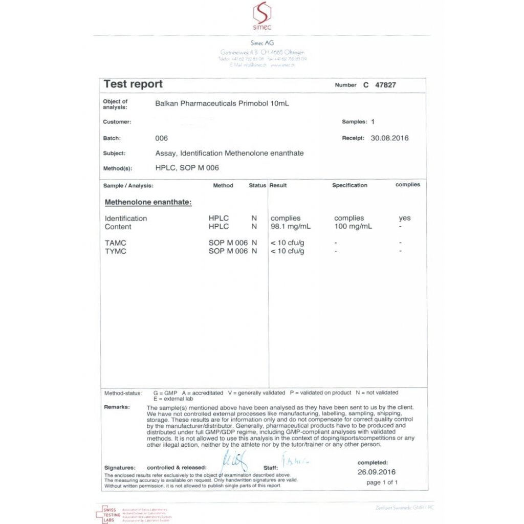 Primobol 10 mL - 10 ml by Balkan Pharmaceuticals Primobol 10 mL - 10 ml by Balkan Pharmaceuticals