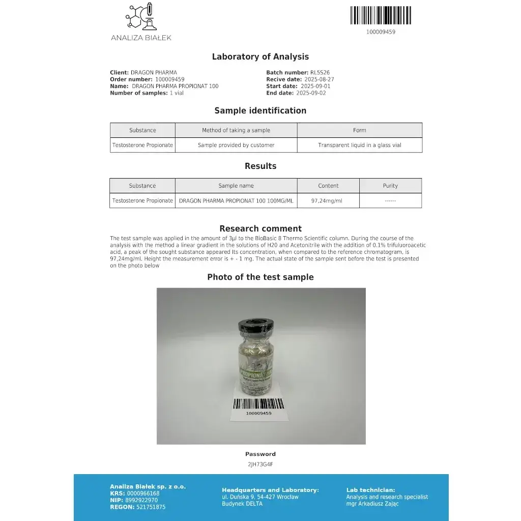 PROPIONAT 100 - 10 ml by Dragon Pharma, Europe PROPIONAT 100 - 10 ml by Dragon Pharma, Europe
