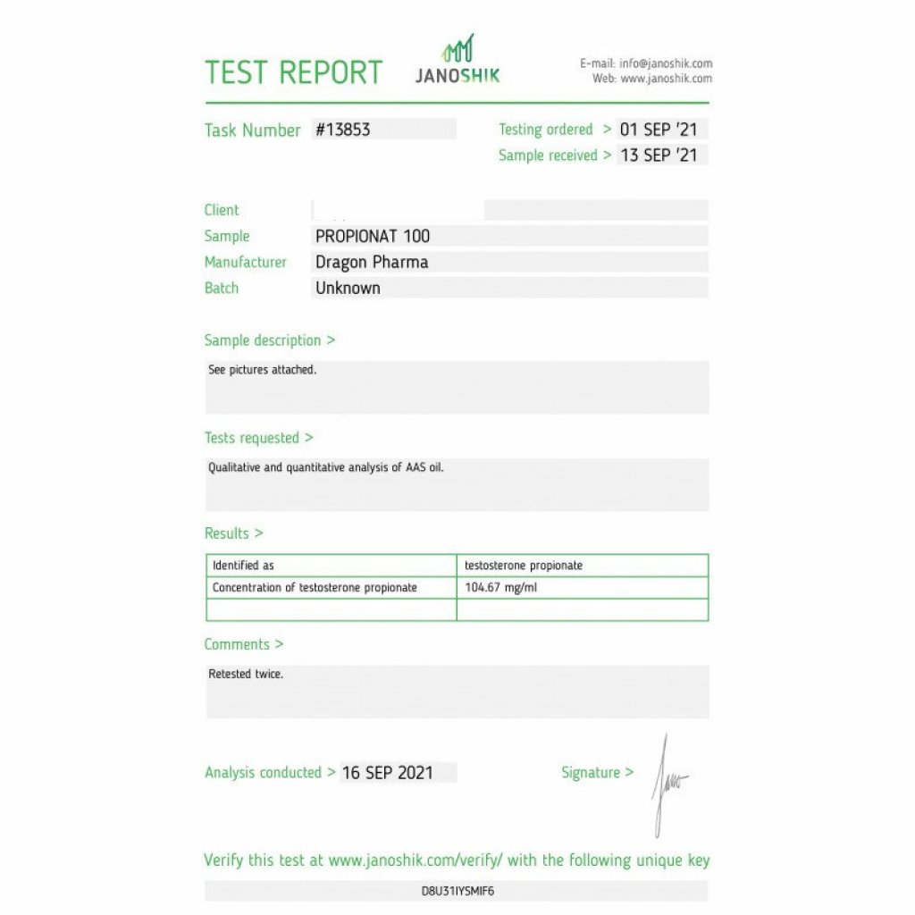 PROPIONAT 100 - 10 ml by Dragon Pharma, Europe PROPIONAT 100 - 10 ml by Dragon Pharma, Europe