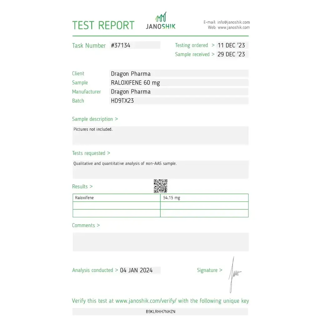 RALOXIFENE - 100 tabs by Dragon Pharma, Europe RALOXIFENE - 100 tabs by Dragon Pharma, Europe