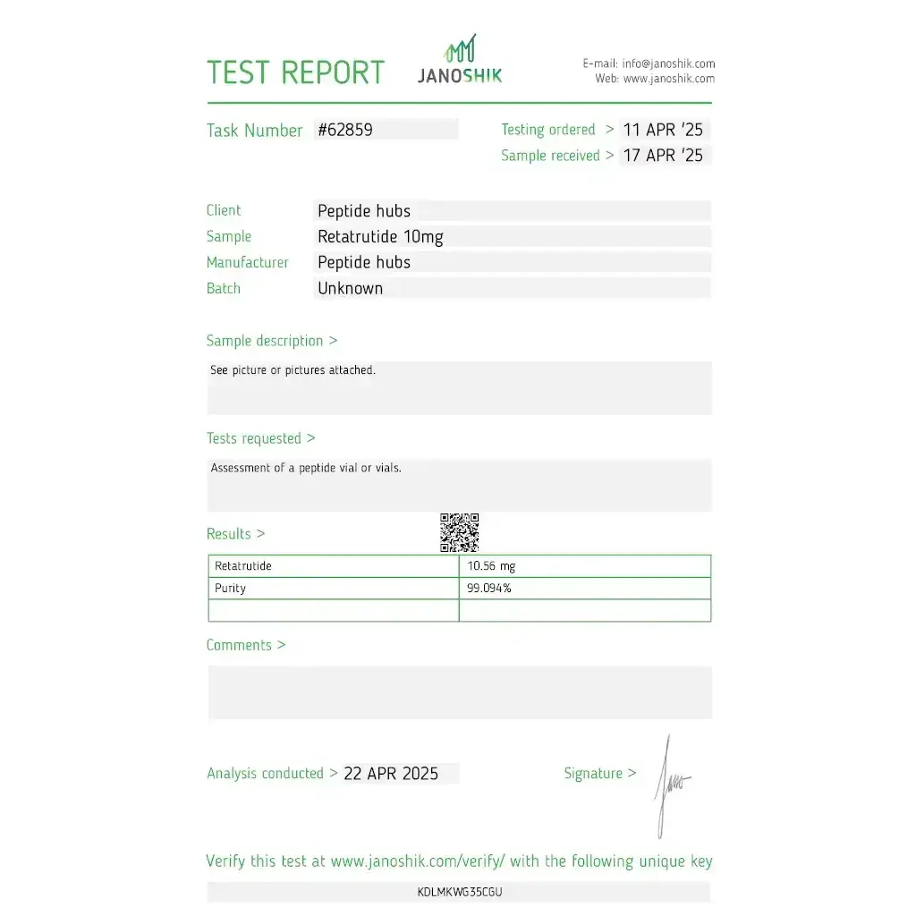 RETATRUTIDE 10 MG - vial by Peptide Hubs RETATRUTIDE 10 MG - vial by Peptide Hubs