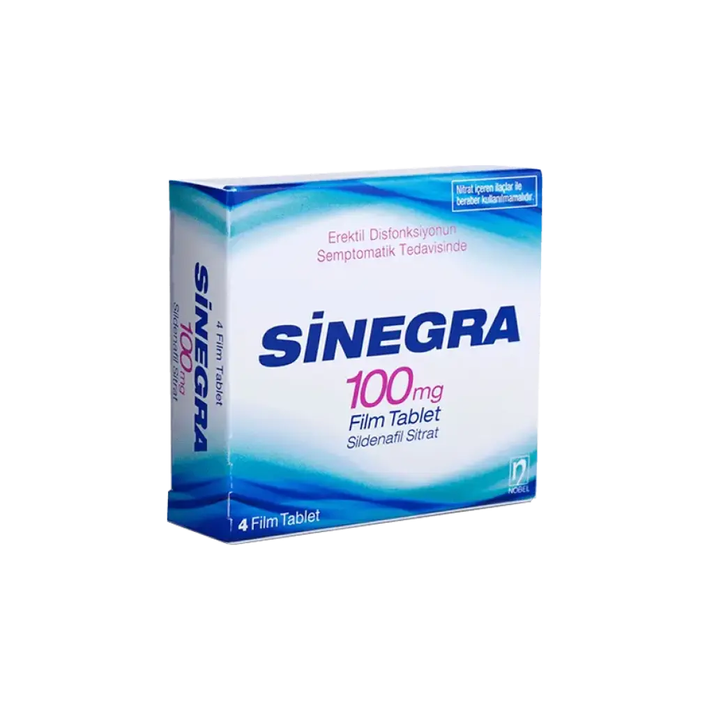 SINEGRA 100 MG - 4 tabs by Nobel Ilac Sanayii, Turkey