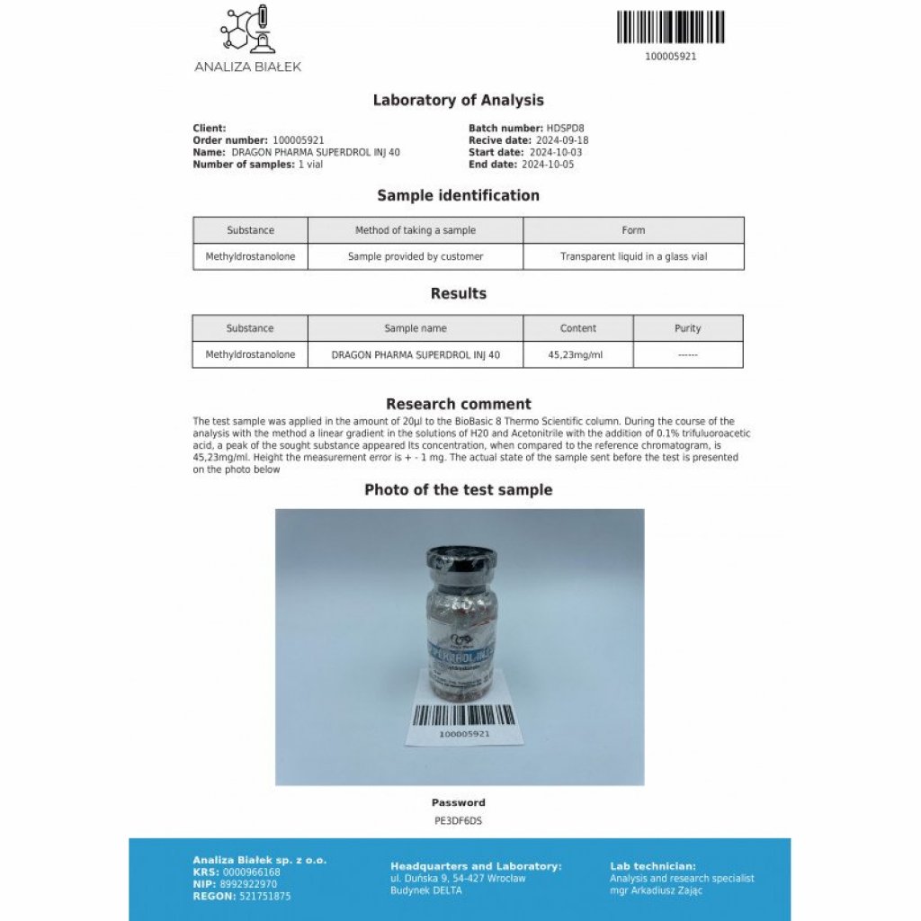 SUPERDROL INJ 40 - 10 ml by Dragon Pharma, Europe SUPERDROL INJ 40 - 10 ml by Dragon Pharma, Europe