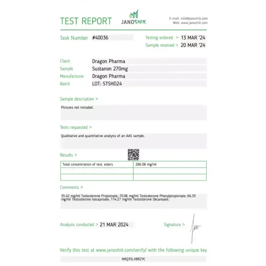 SUSTANON 270 - 10 ml by Dragon Pharma, Europe SUSTANON 270 - 10 ml by Dragon Pharma, Europe