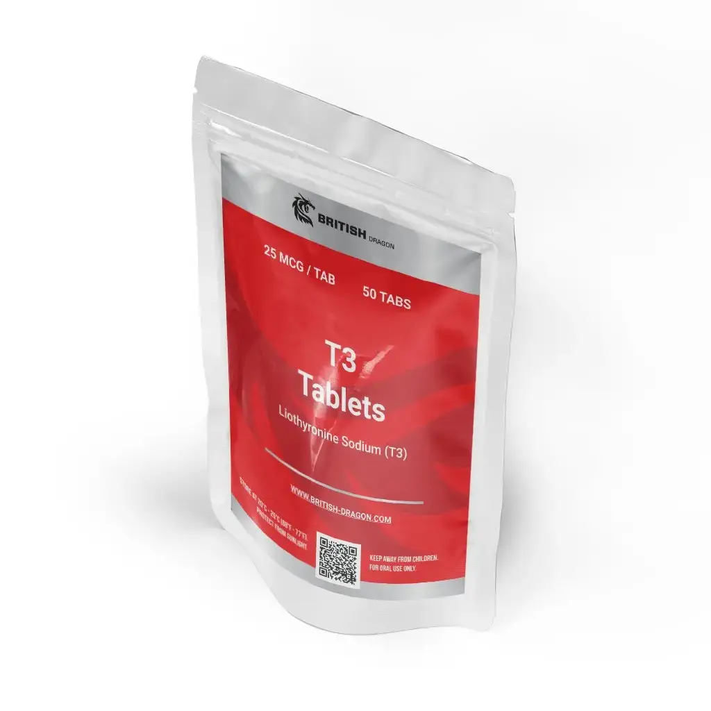 T3 25 MCG (50 TABS) - 50 tabs by British Dragon Pharmaceuticals
