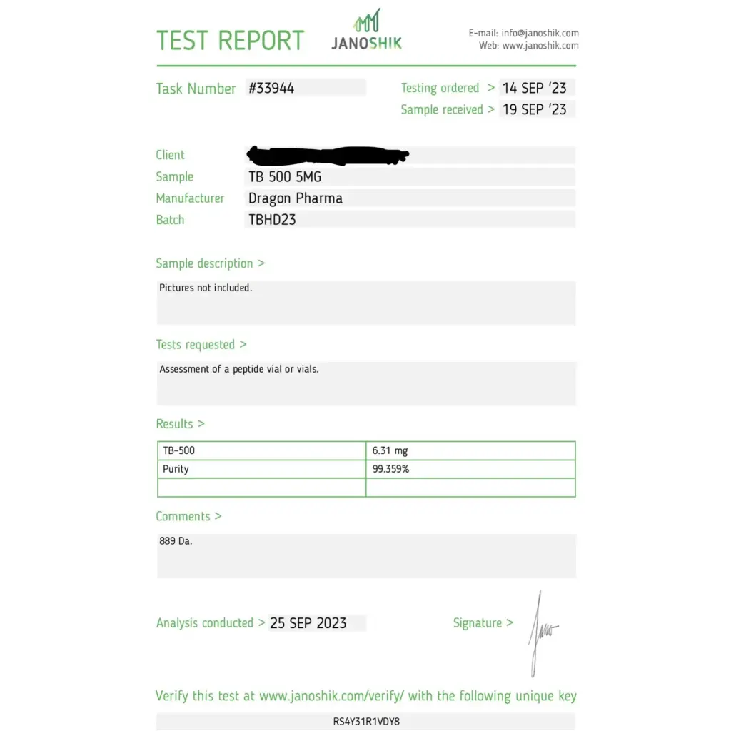 TB 500 - vial by Dragon Pharma, Europe TB 500 - vial by Dragon Pharma, Europe