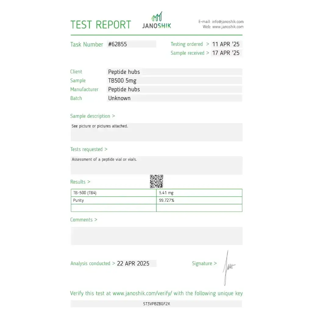 TB 500 5 MG - vial by Peptide Hubs TB 500 5 MG - vial by Peptide Hubs