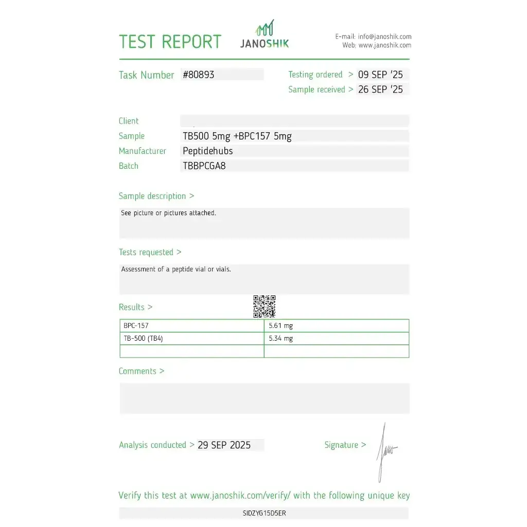 TB 500 5 MG/BPC 157 15MG - vial by Peptide Hubs