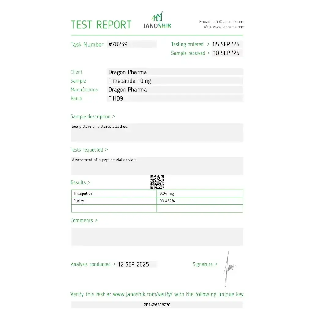 TIRZE-PEP 10 MG - vial by Dragon Pharma, Europe TIRZE-PEP 10 MG - vial by Dragon Pharma, Europe
