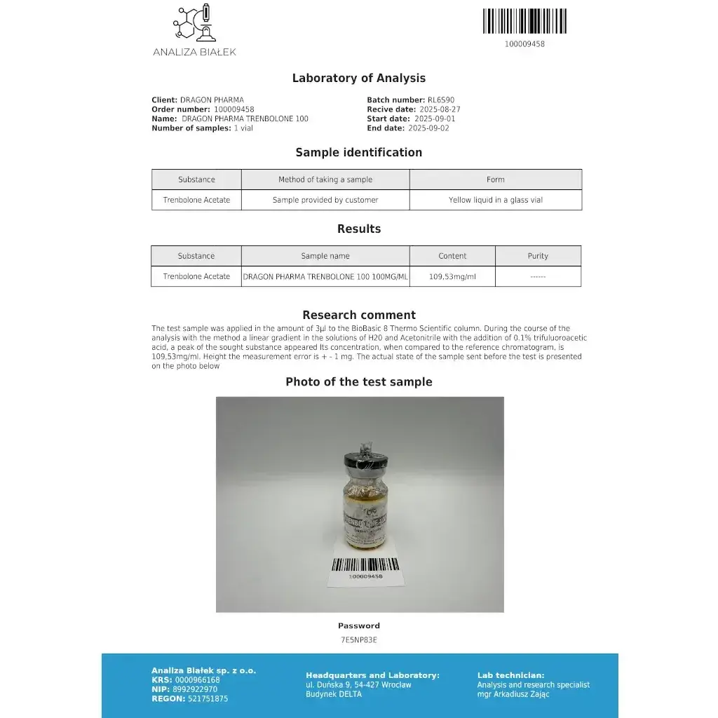 TRENBOLONE 100 - 10 ml by Dragon Pharma, Europe TRENBOLONE 100 - 10 ml by Dragon Pharma, Europe