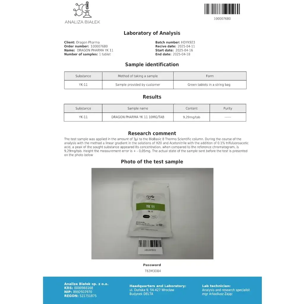 YK 11 - 100 tabs by Dragon Pharma, Europe YK 11 - 100 tabs by Dragon Pharma, Europe